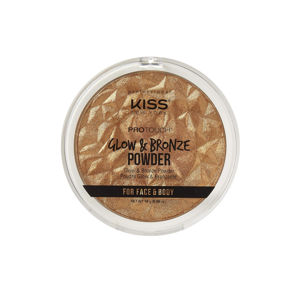 KISS NEW YORK Pro Touch Glow & Bronze Powder for Face & Body - Deep (KPBP02) | Contour, Bronze & Highlight