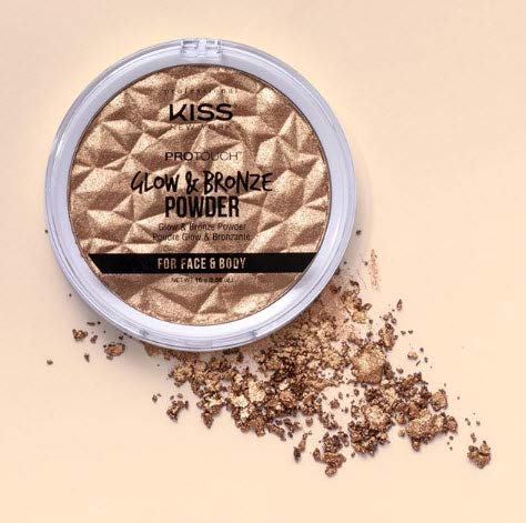 KISS NEW YORK Pro Touch Glow & Bronze Powder for Face & Body - Deep (KPBP02) | Contour, Bronze & Highlight