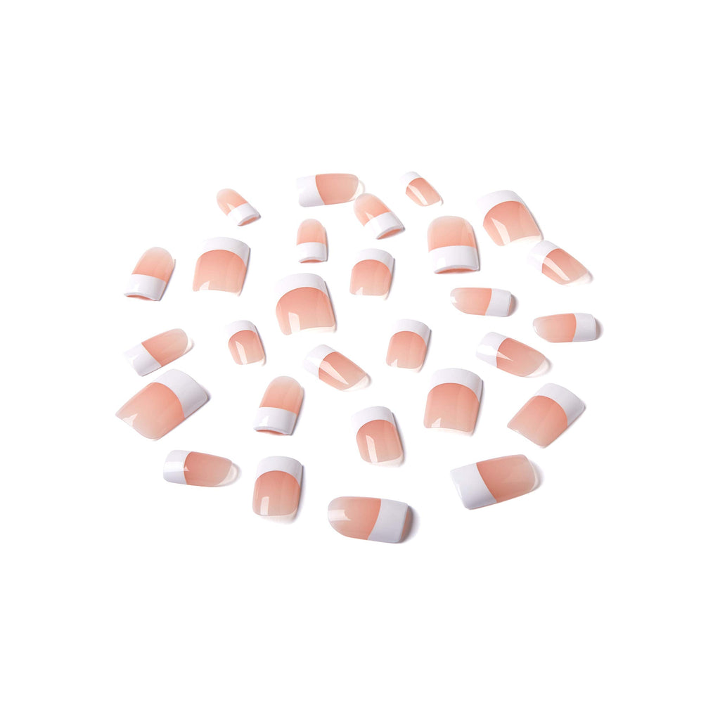KISS Salon Acrylic French Kit Sugar Rush Medium (6 Pack) – Ultra-Flexible, Never Chips