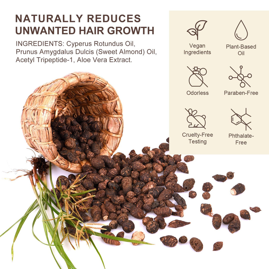 KITNOBLIS Cyperus Rotundus Oil – Hair Reduction & Hydration (120 ml)
