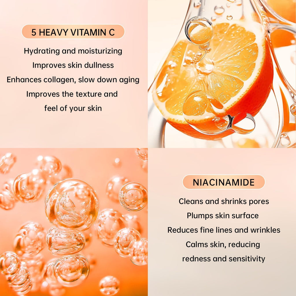 KIUORET Vitamin C 6-Piece Skin Care Set for Women – Moisturizing & Anti-Wrinkle