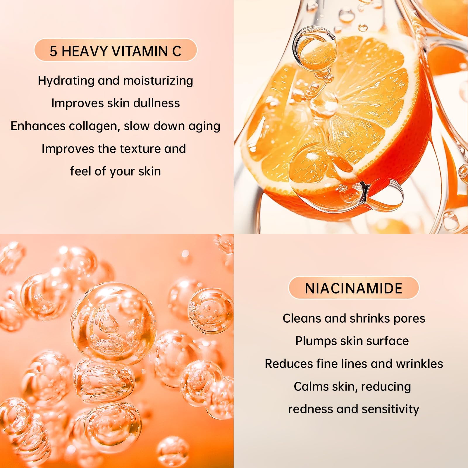 KIUORET Vitamin C 6-Piece Skin Care Set for Women – Moisturizing & Anti-Wrinkle