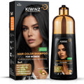 Kiwinz Professional Hair Color Shampoo – 5 in 1, Ammonia-Free, 500ml (Black)