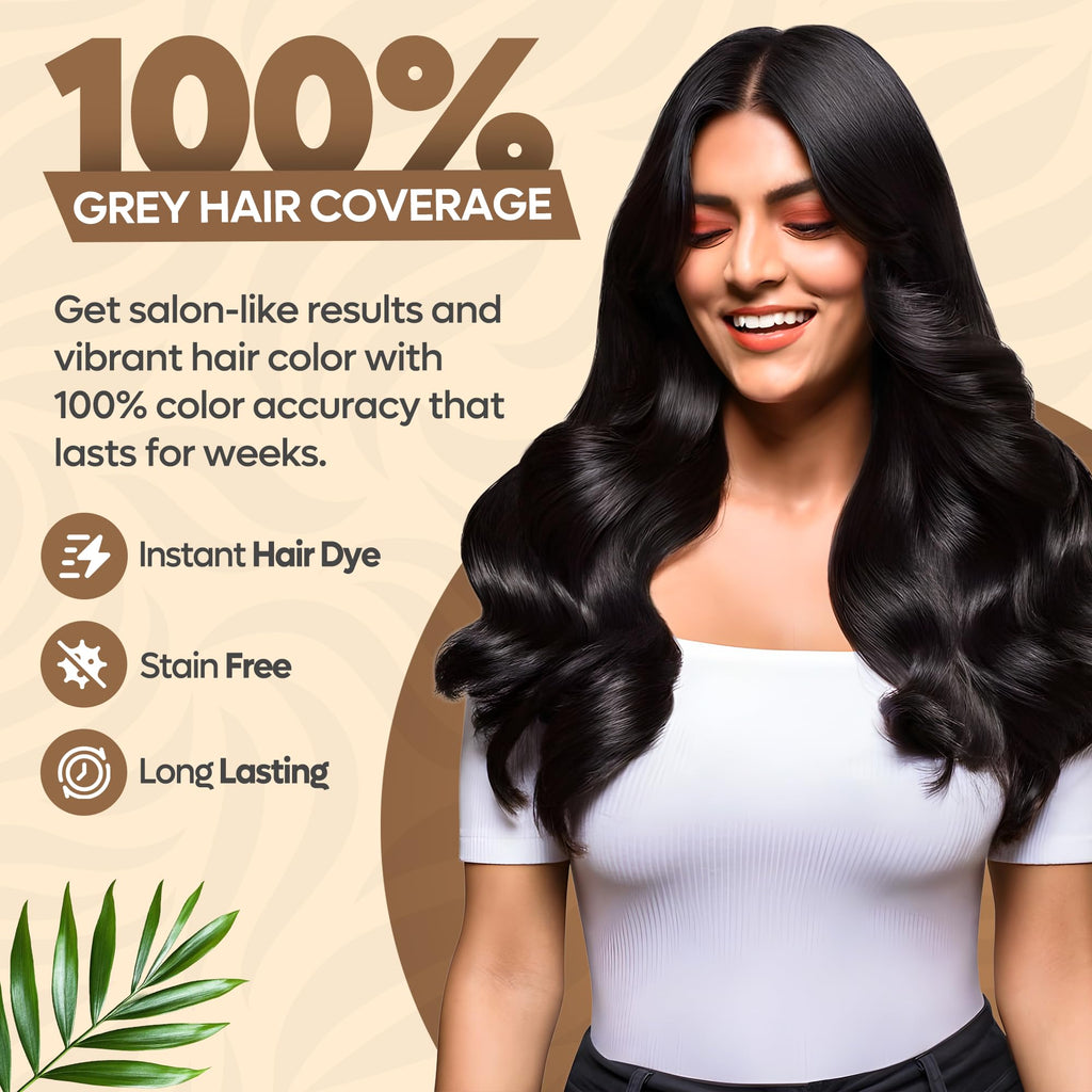 Kiwinz Professional Hair Color Shampoo – 5 in 1, Ammonia-Free, 500ml (Black)