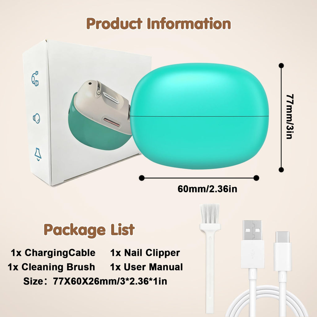 Kiwtreby Electric Nail Clipper – Adjustable Opening for All Ages (Green)