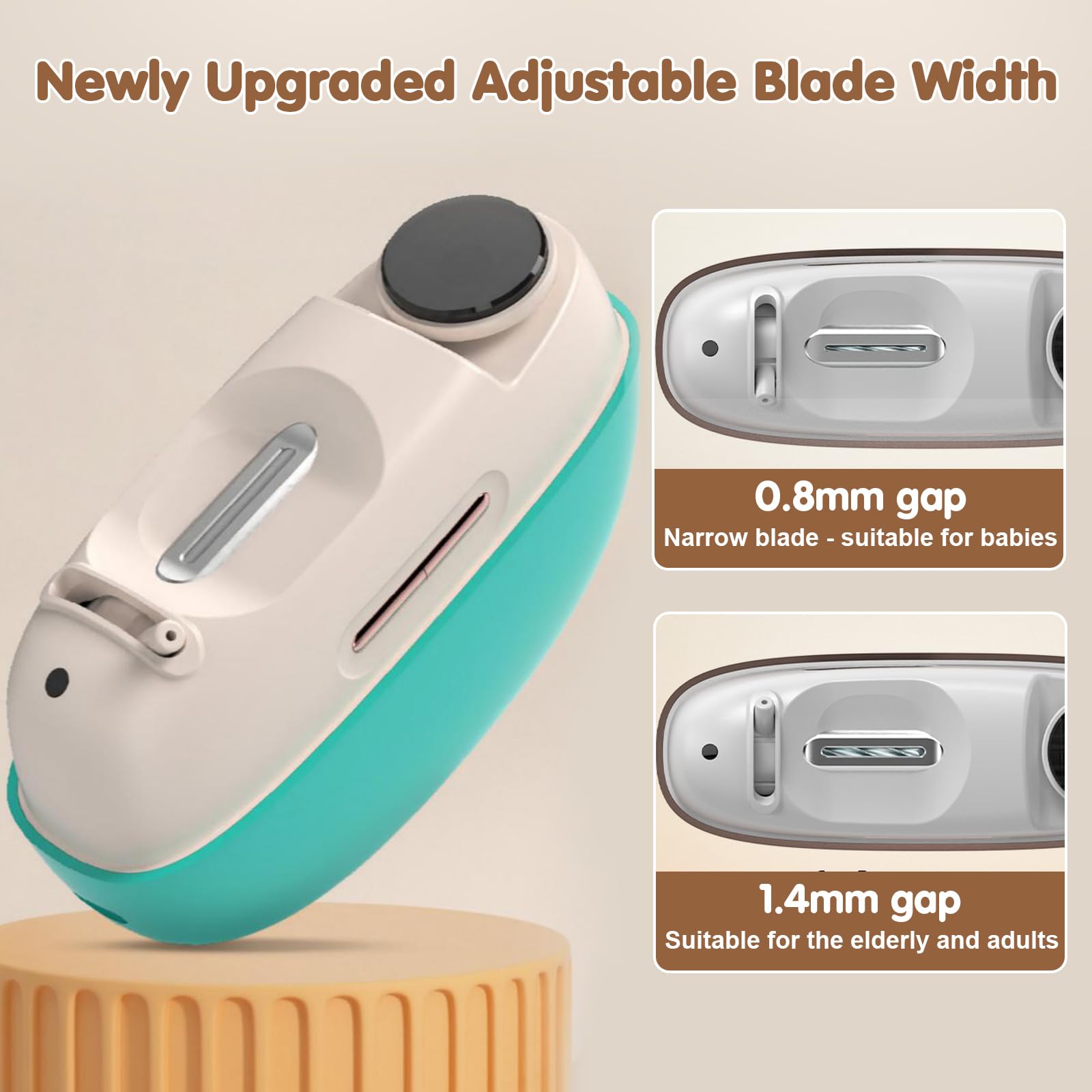 Kiwtreby Electric Nail Clipper – Adjustable Opening, All-in-One Nail Trimmer (Upgraded White)