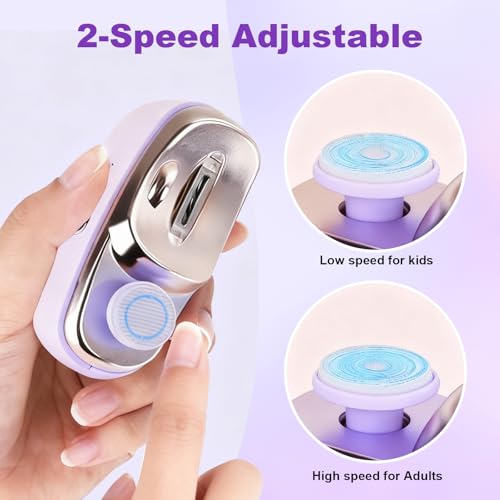 Kiwtreby Electric Nail Clipper 2-in-1: Gentle Trim & Polish for All Ages
