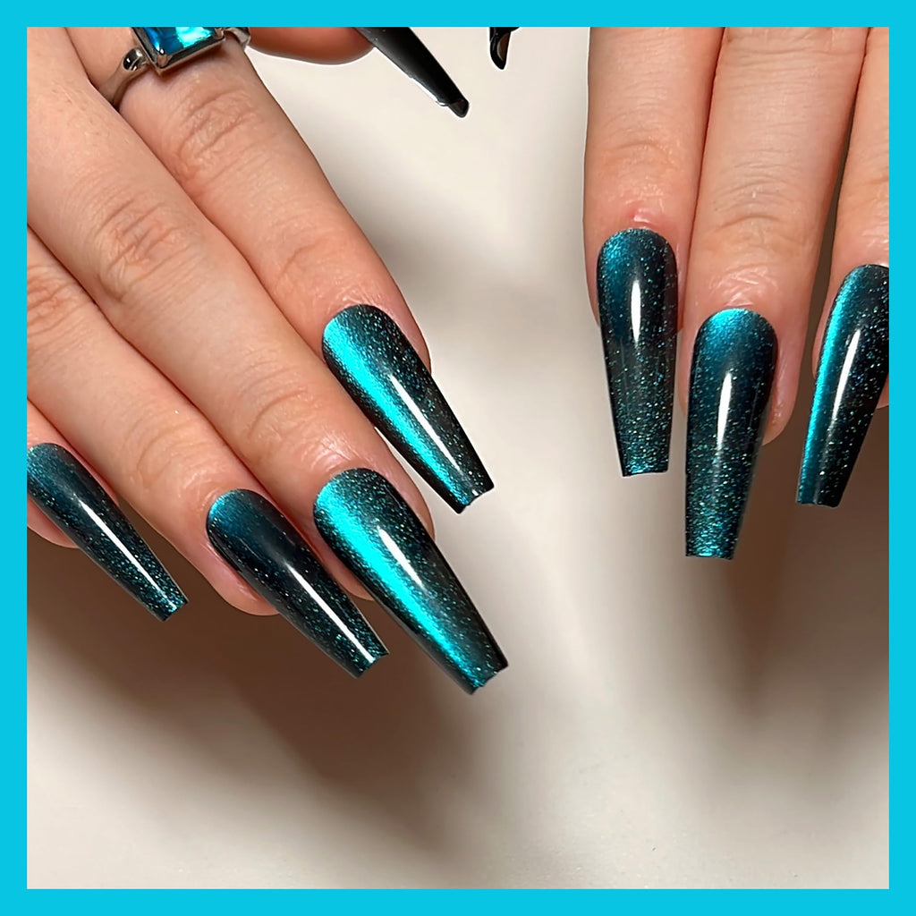 KKUUOO 4 Pack Long Coffin Gradient & Glitter Nails – 96pcs, 12 Sizes, 4 Styles | Full Cover Press-On Nails