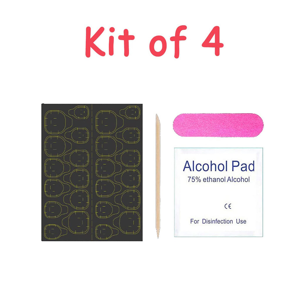 KKUUOO 4 Pack Cat Eye Stiletto Press On Nails – Long Glitter Gradient, 96 Pcs