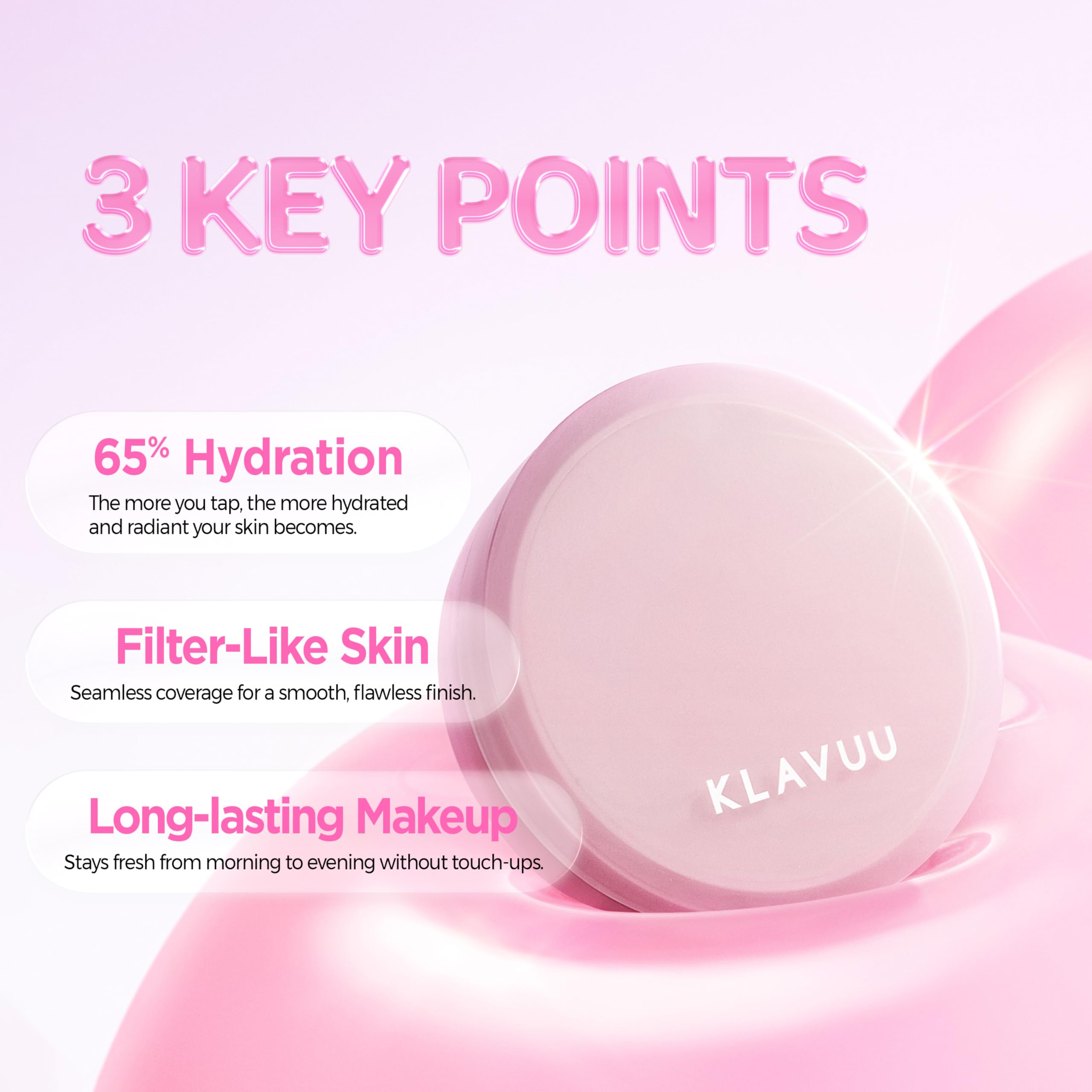KLAVUU Actress Backstage Cushion Glow #23 Rich Ivory – Hydrating Cushion Foundation for Dry Skin