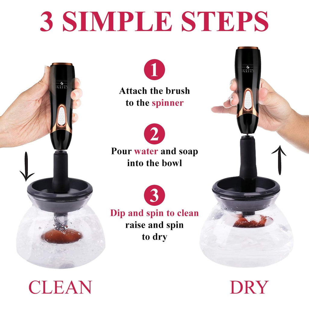 Kleem Electric Makeup Brush Cleaner Machine – Automatic Washer & Dryer, USA Made