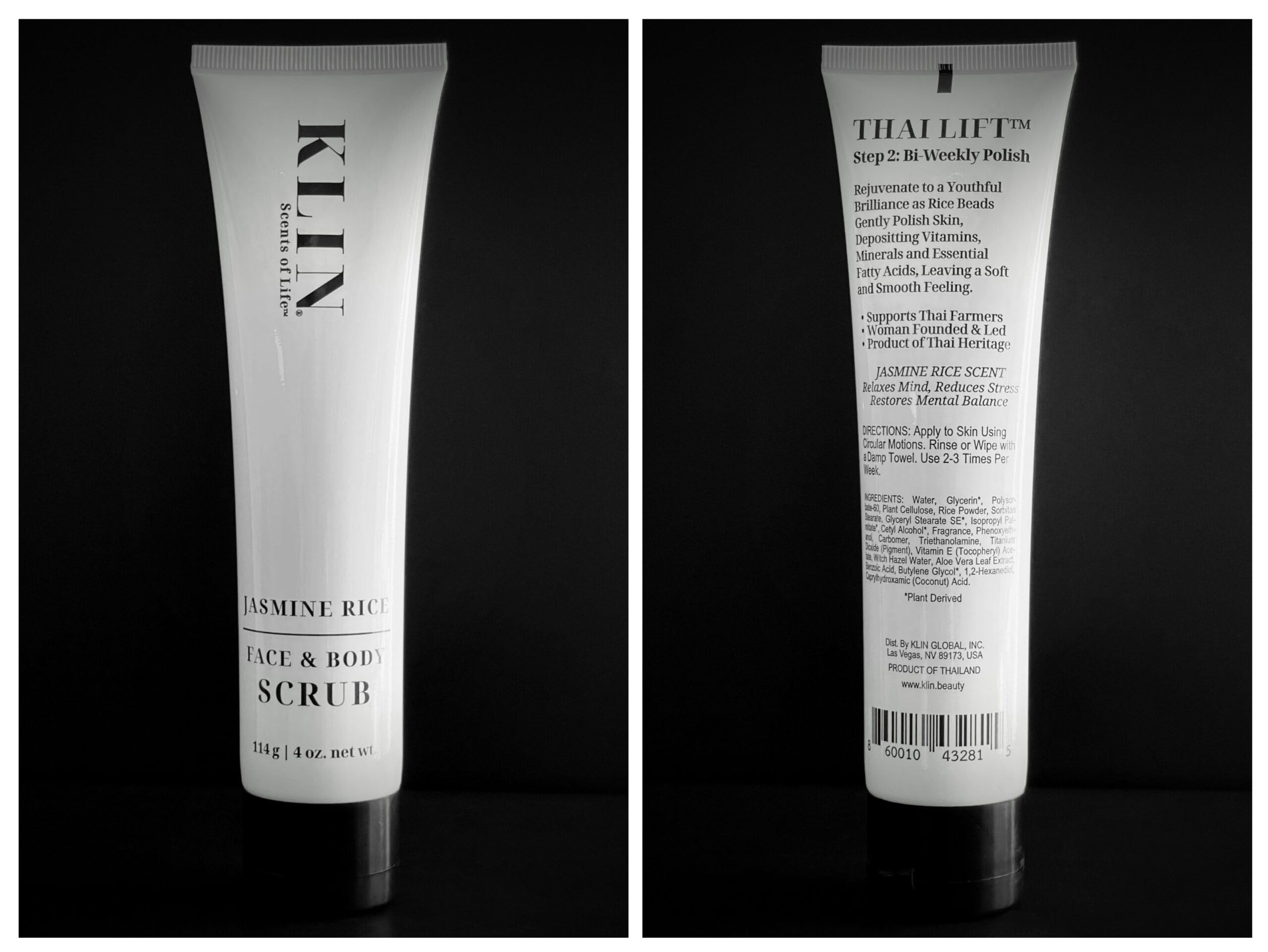 KLIN Jasmine Rice Face & Body Scrub 114g | Thai Lift Step 2 Bi-Weekly Polish