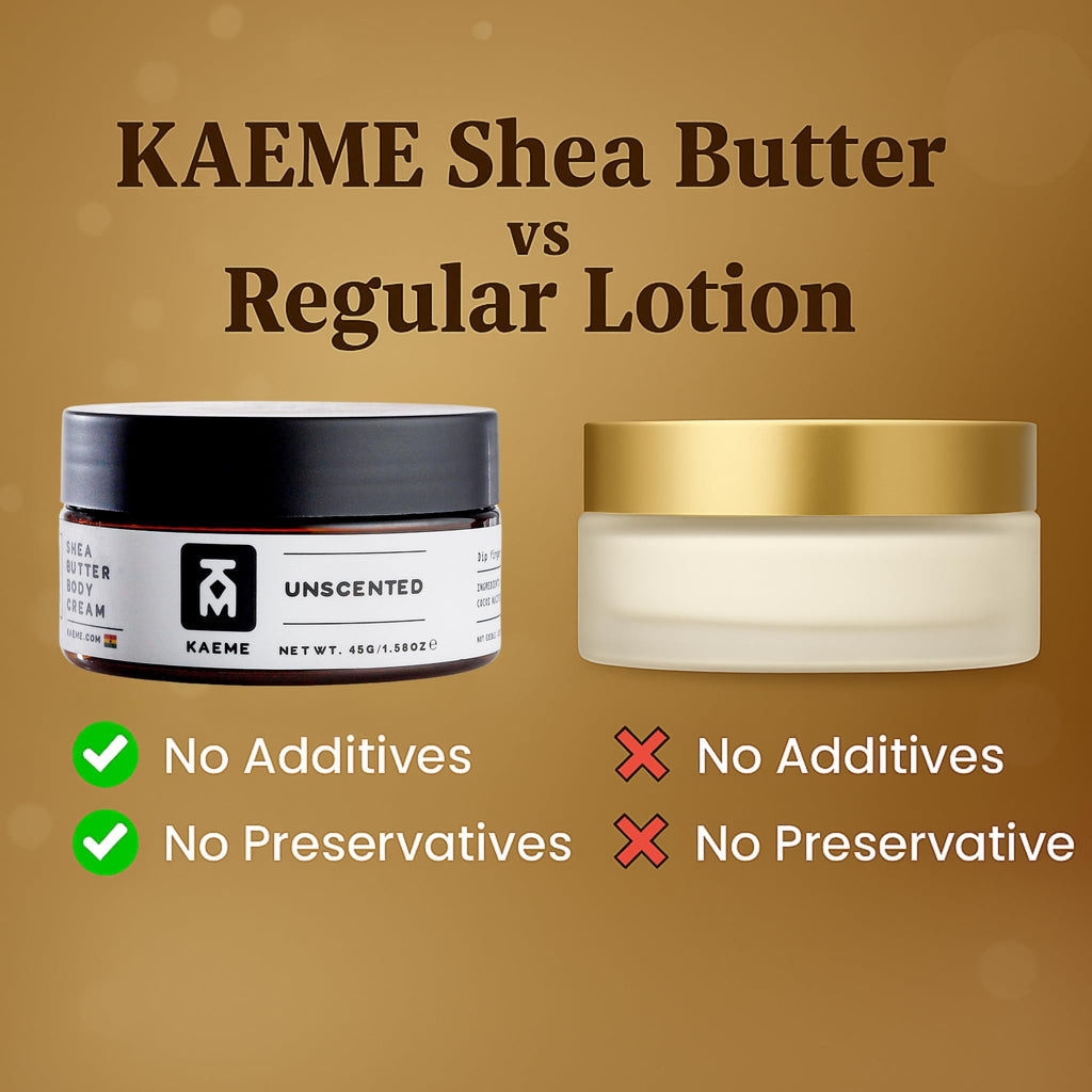 KM KAEME Unscented African Shea Butter | Fragrance-Free Skin & Hair Moisturizer 3.4oz
