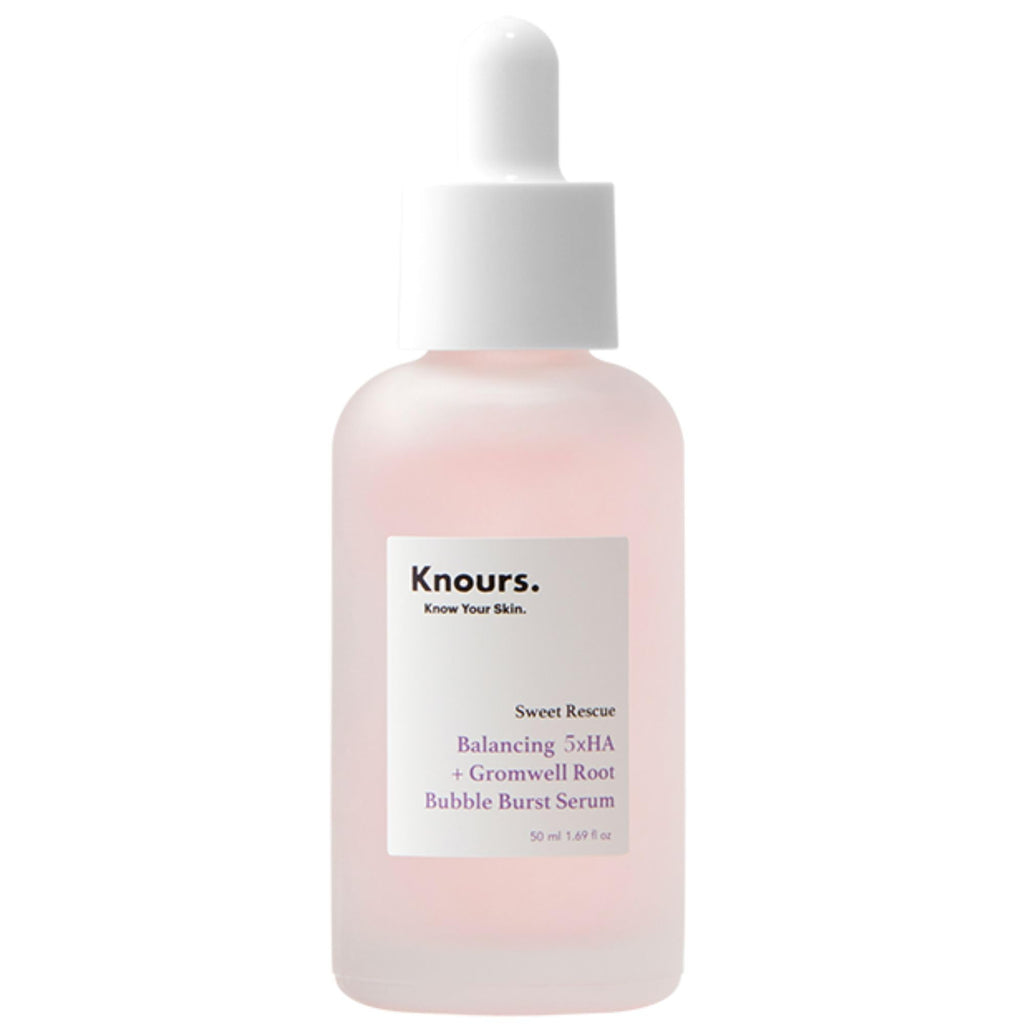 Knours Balancing 5xHA + Gromwell Root Bubble Burst Serum – Rose Water Niacinamide Hydration (50ml)