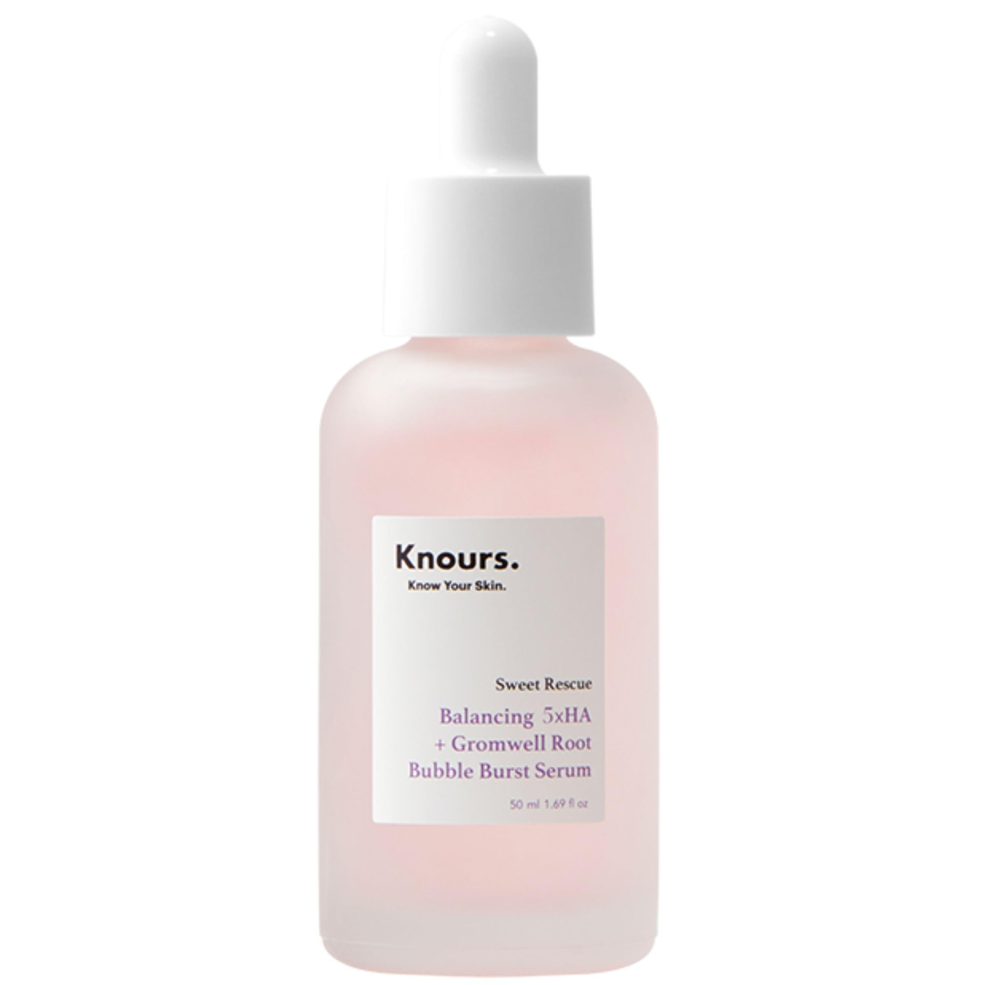 Knours Balancing 5xHA + Gromwell Root Bubble Burst Serum – Rose Water Niacinamide Hydration (50ml)