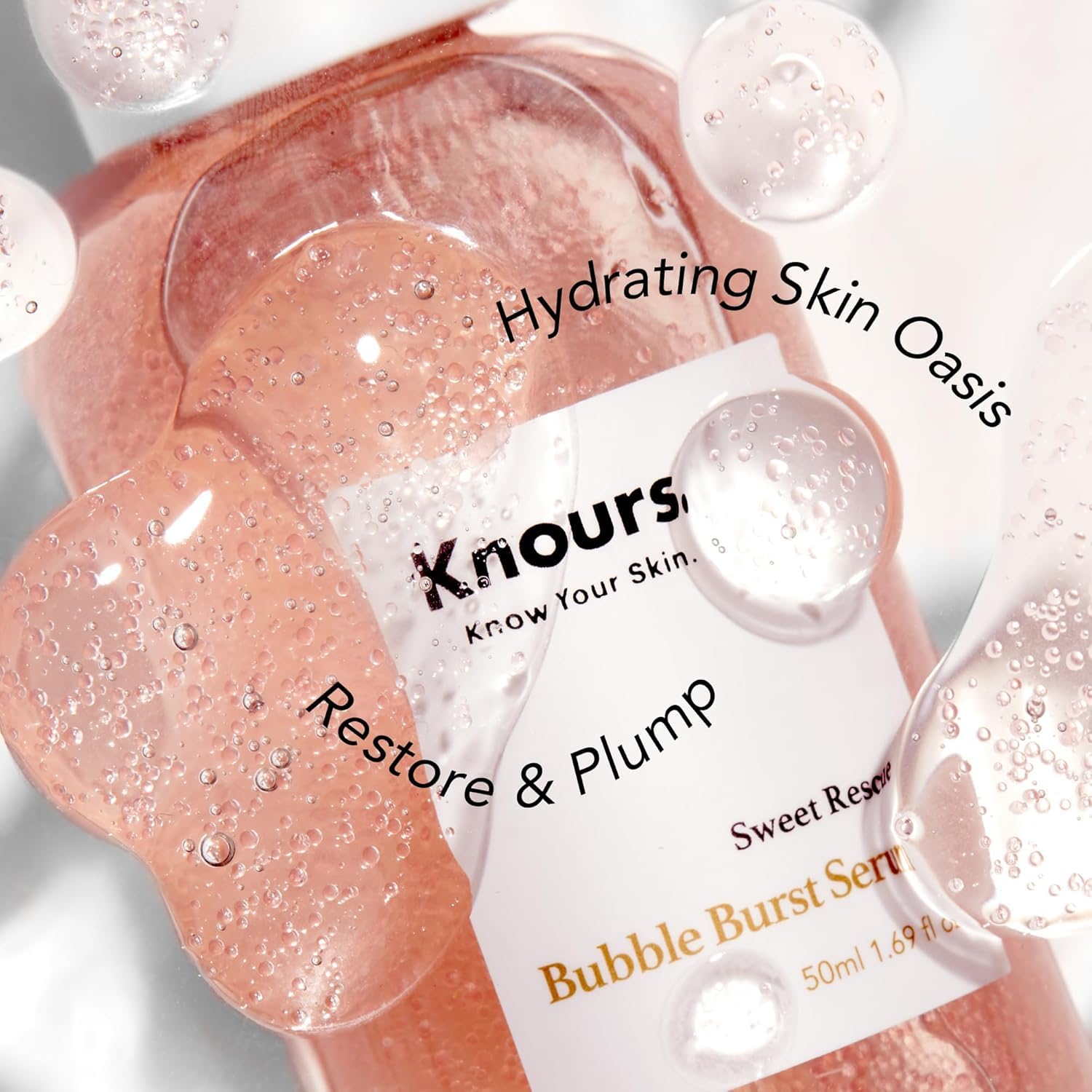 Knours Balancing 5xHA + Gromwell Root Bubble Burst Serum – Rose Water Niacinamide Hydration (50ml)