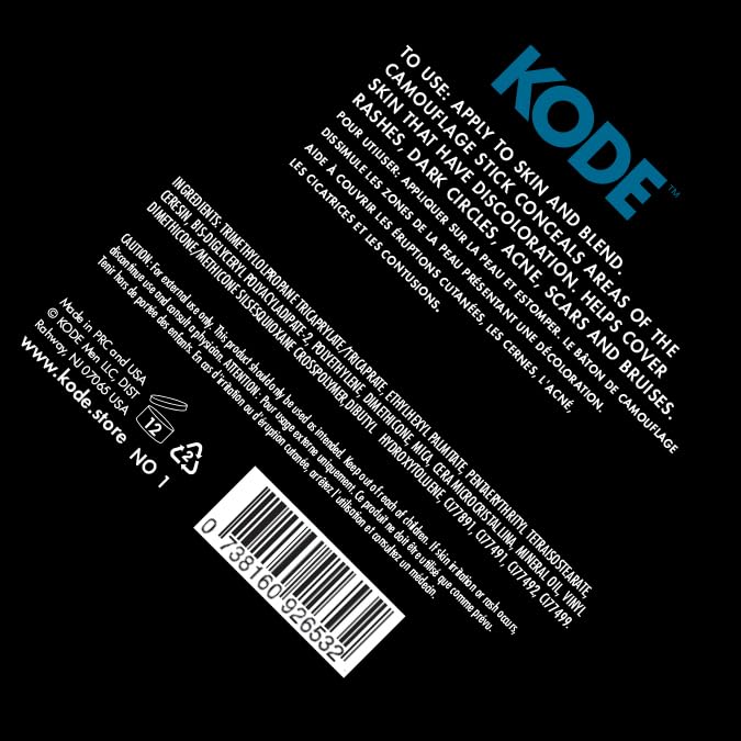 KODE Mens Concealer (Lightest) – Dark Circle & Blemish Cover | Mineral, Fragrance-Free, Matte Finish