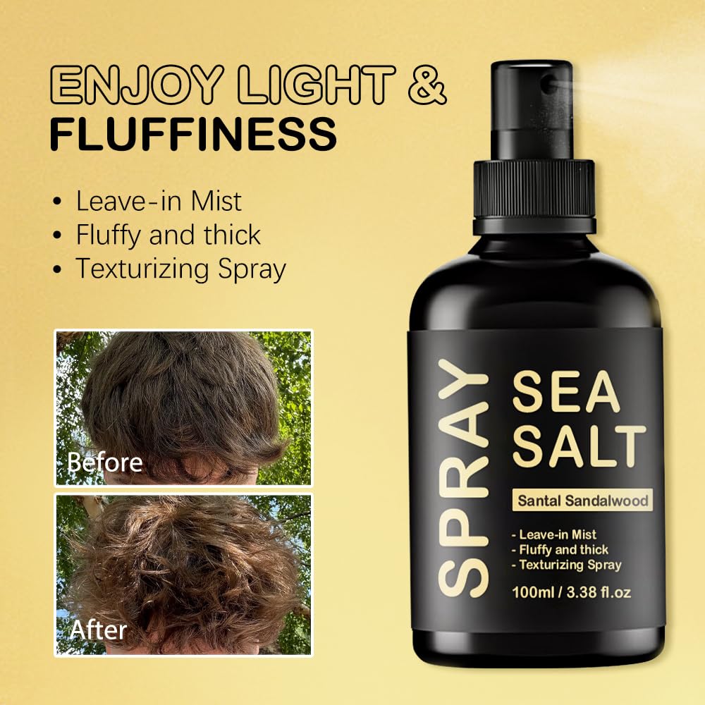 KOEC Sea Salt Spray for Men – Lightweight Keratin Texturizing Spray for Hair, Beachy Waves, 3.38 oz