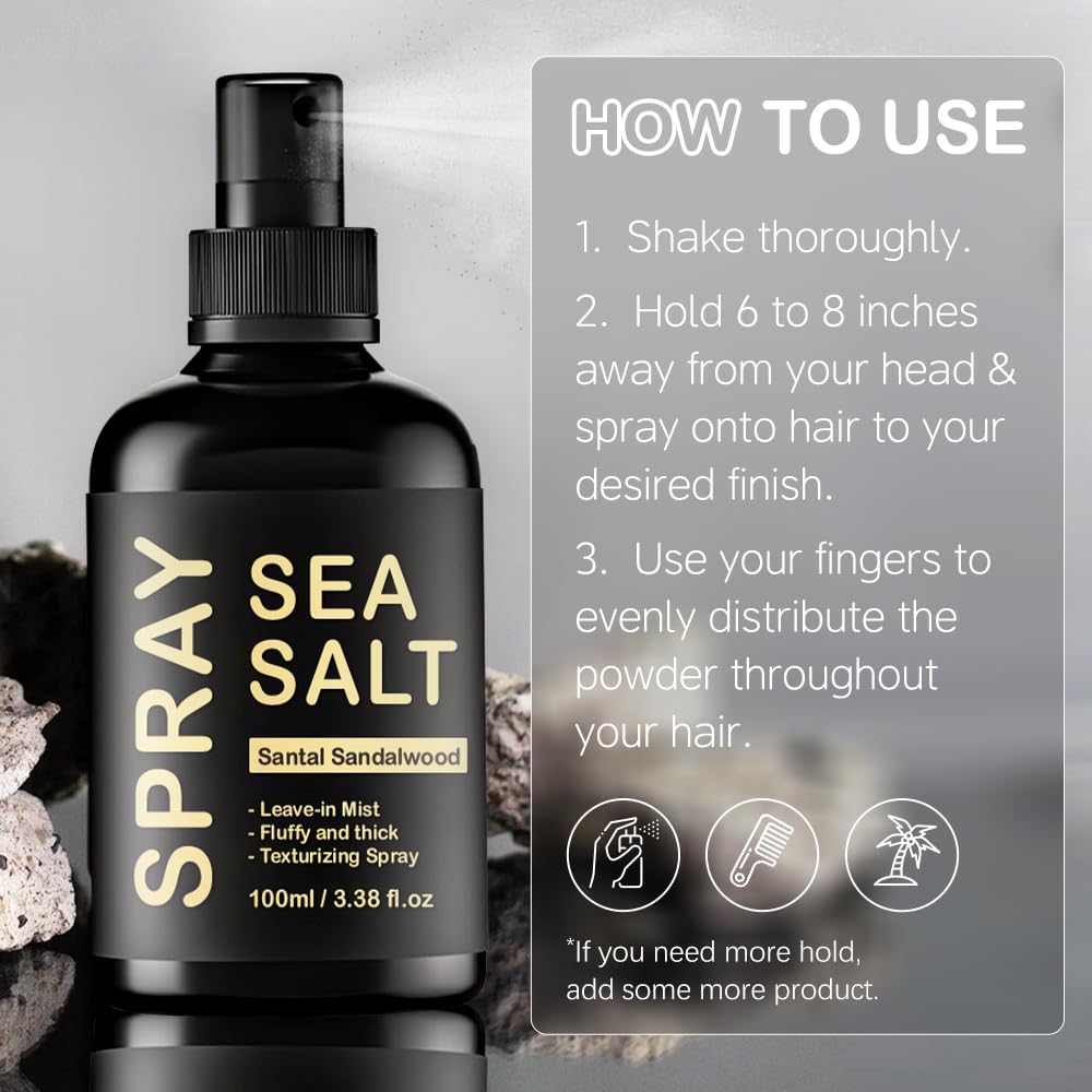 KOEC Sea Salt Spray for Men – Lightweight Keratin Texturizing Spray for Hair, Beachy Waves, 3.38 oz