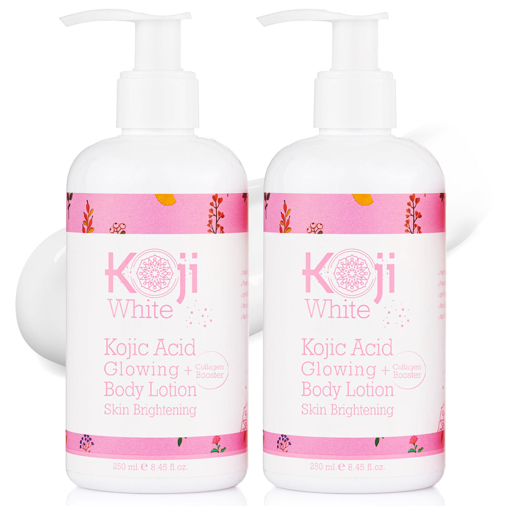 Koji White Kojic Acid & Collagen Body Lotion 2-Pack Gift Set – Even Skin Tone, Vegan