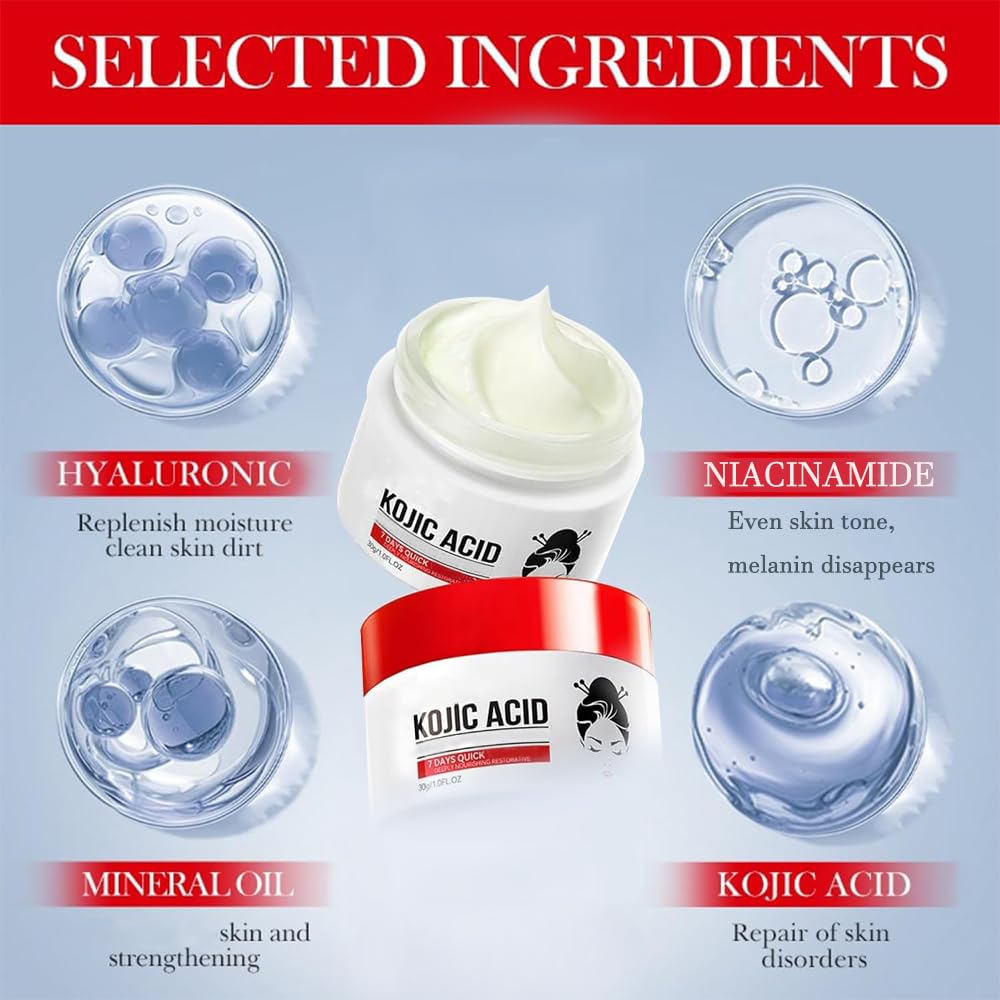 Kojic Acid Cream + Hyaluronic Gel for Dark Spots – Face & Body