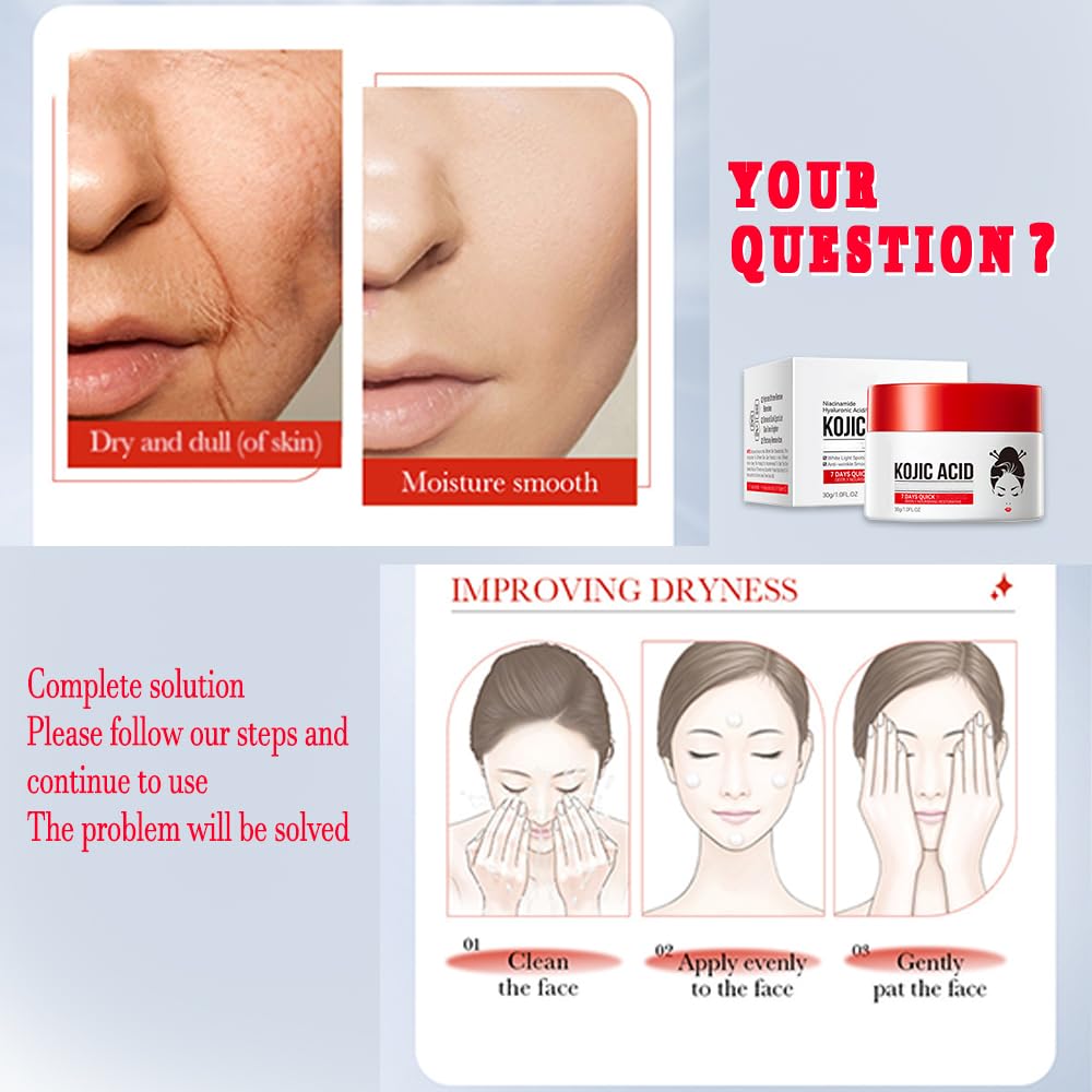 Kojic Acid Cream + Hyaluronic Gel for Dark Spots – Face & Body