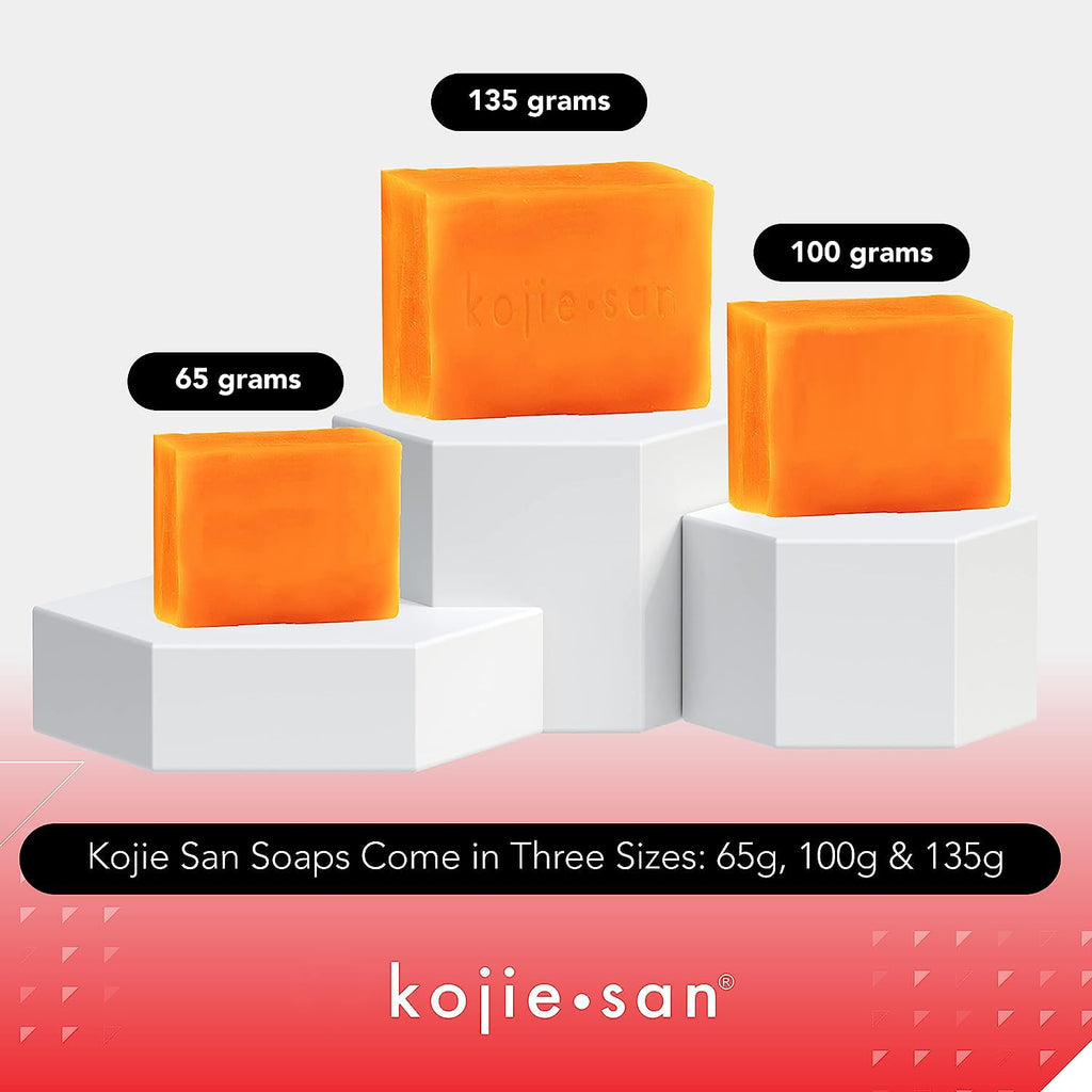 Kojie San Skin Brightening Soap - Original Kojic Acid Bar with Coconut & Tea Tree Oil (135g x 4 Bars)