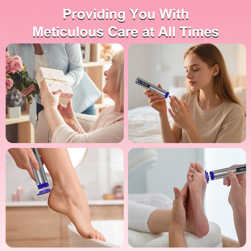 KOKABI Electric Foot Callus Remover & Nail File – 2-in-1 Pedicure Tool, 7 Speeds, USB-C Rechargeable