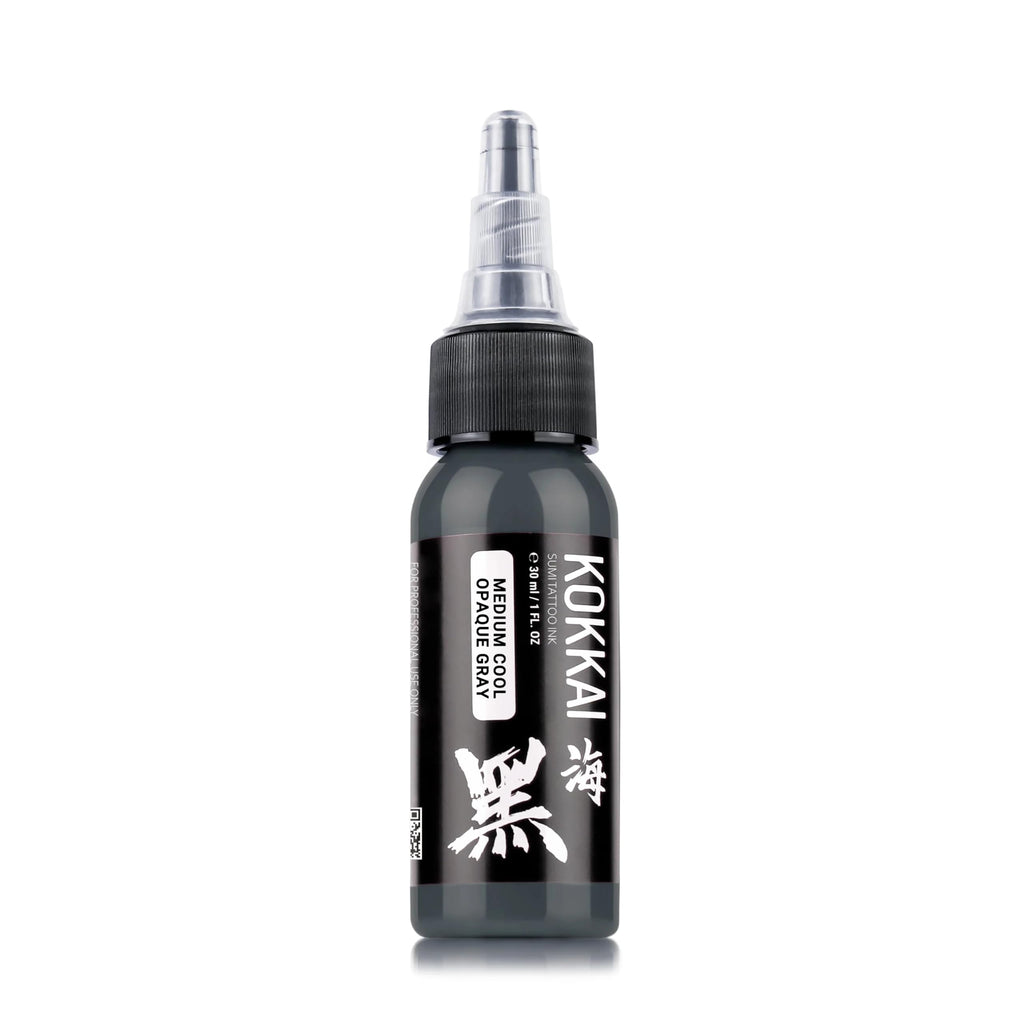 Kokkai Sumi Cool Gray Ink Set – 5x1oz, Water-Based, Acrylic-Free, Vegan & Kosher, Ready-to-Use for Precision Tattooing