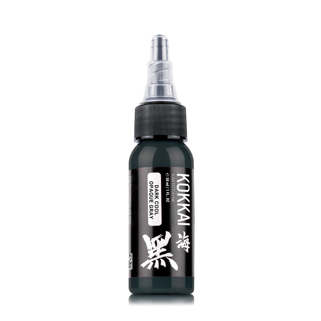Kokkai Sumi Cool Gray Ink Set – 5x1oz, Water-Based, Acrylic-Free, Vegan & Kosher, Ready-to-Use for Precision Tattooing