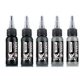 Kokkai Sumi Cool Gray Ink Set – 5x1oz, Water-Based, Acrylic-Free, Vegan & Kosher, Ready-to-Use for Precision Tattooing