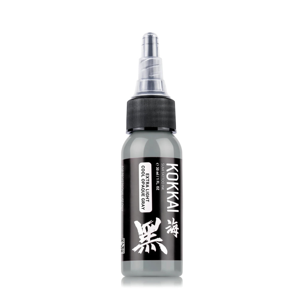 Kokkai Sumi Cool Gray Ink Set – 5x1oz, Water-Based, Acrylic-Free, Vegan & Kosher, Ready-to-Use for Precision Tattooing