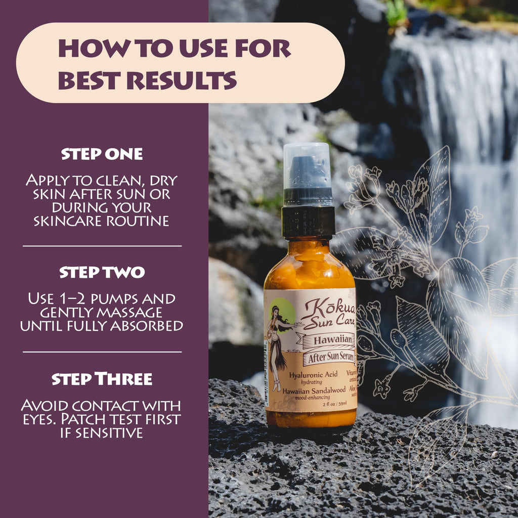 Kokua Sun Care After Sun Serum – Aloe Vera, Hyaluronic Acid & Vitamin C | 2oz Travel Size