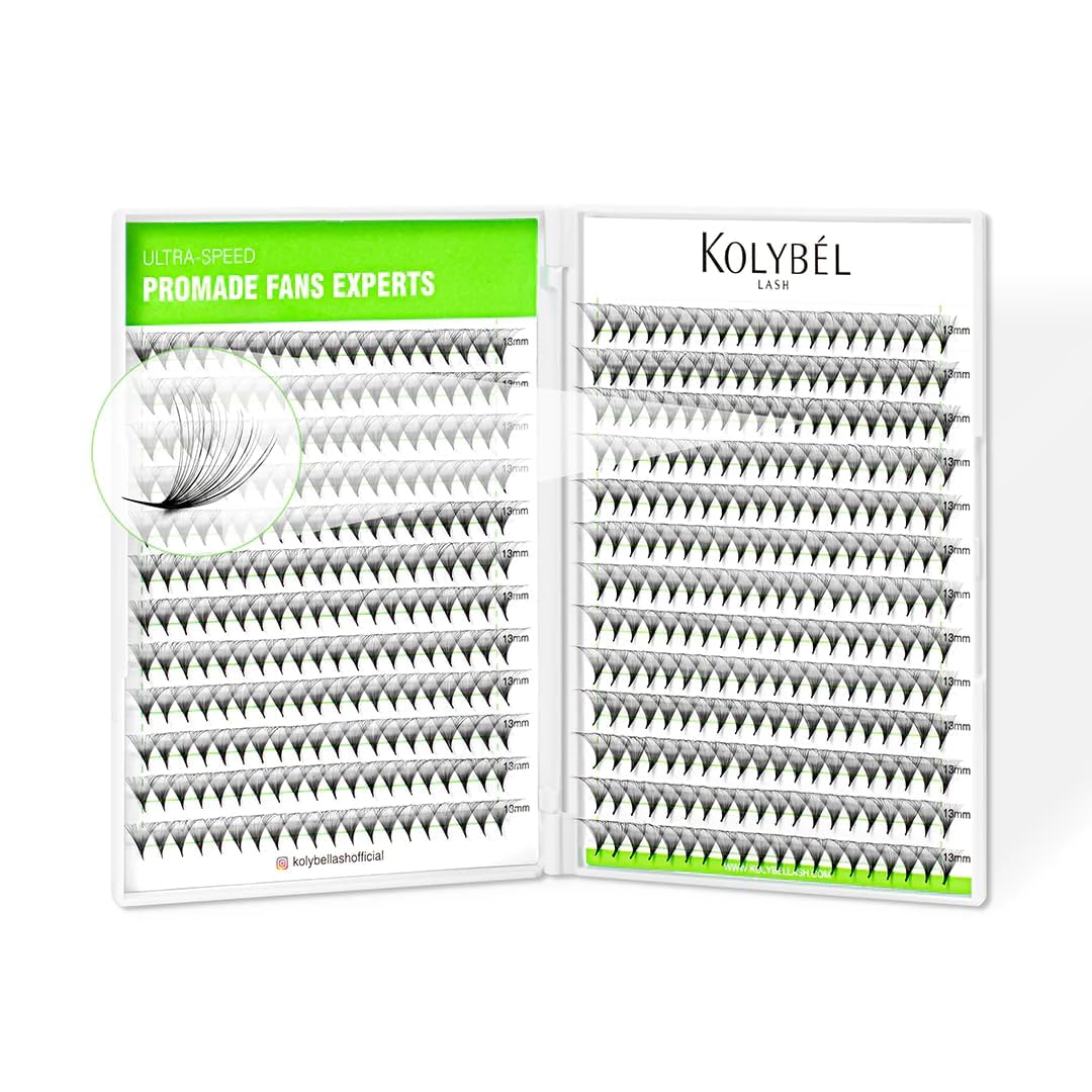 Kolybel 500 Premade Lash Fans — 24D Curl, 0.05, 12mm Single Length