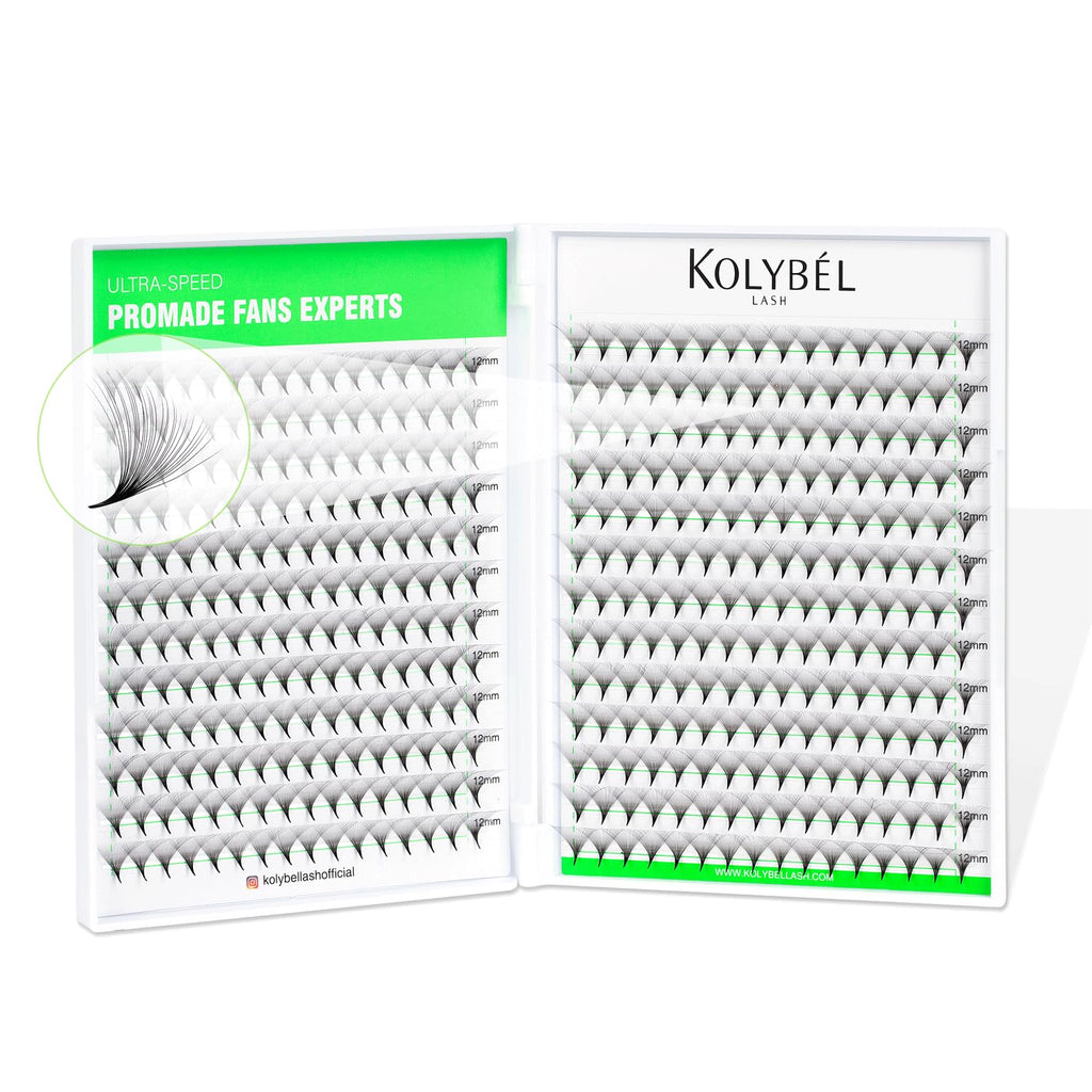 Kolybel 400 Premade Fans Lash Extensions | 30D D Curl 8-15mm Mixed Length