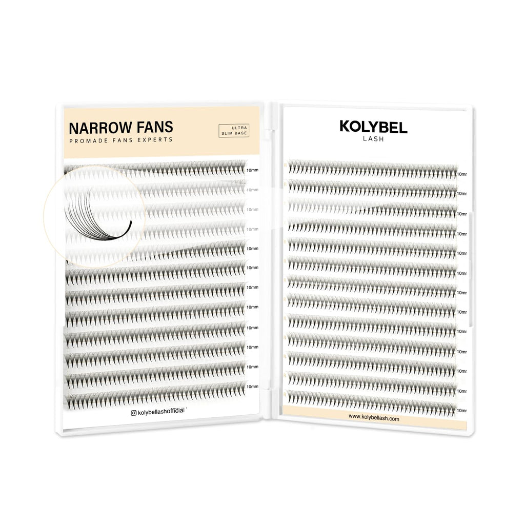 Kolybel 1000 Premade Lash Fans 10D-0.05C-8mm – Narrow Base, Handmade Volume Extensions