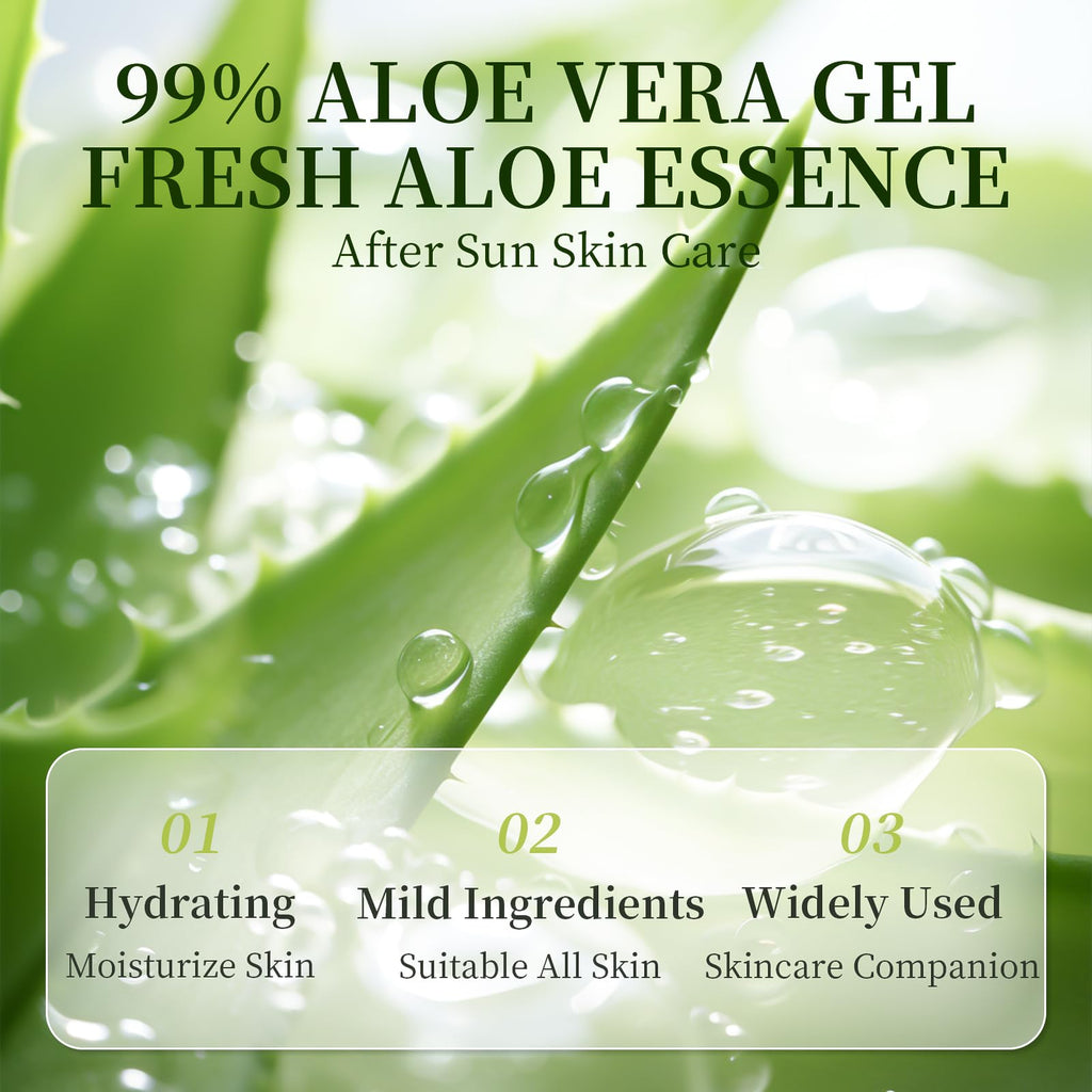 KONEUK 50 Pack Aloe Vera Gel – 99% Pure, Travel-Size for Face, Hair & Skin