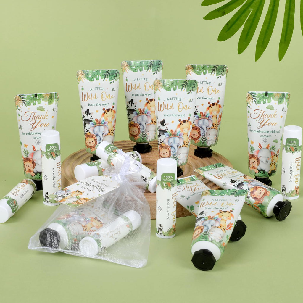 KONEUK 50-Pack Bulk Hand Cream & Lip Balm Gifts Sets – Animal Theme Favors