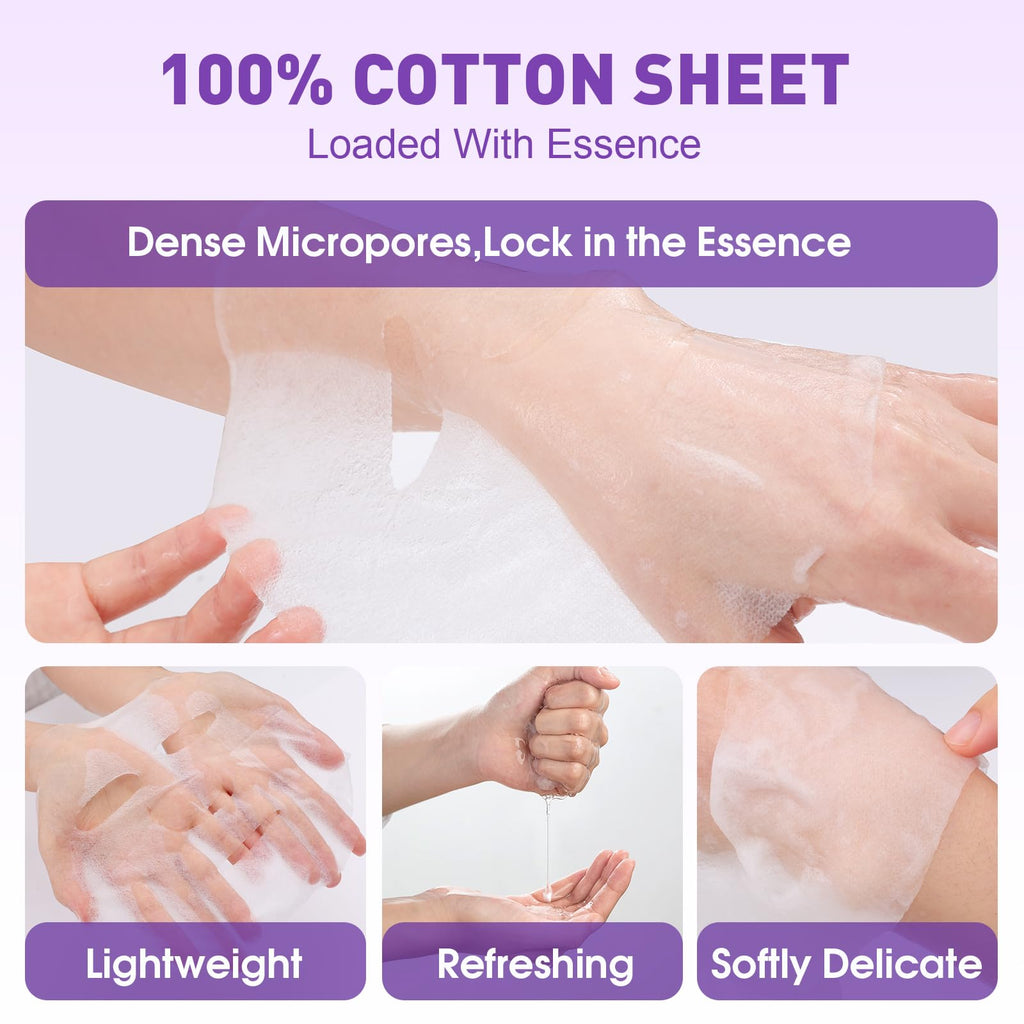 KONEUK 24 Pack Hydrating Face Masks – Soothing & Moisturizing Skincare for All Skin Types