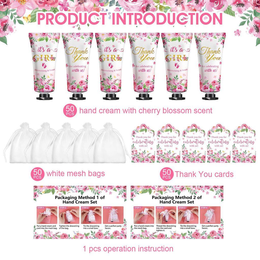 KONEUK 50 Pack Bulk Hand Cream Sets for Baby Shower & Wedding Favors
