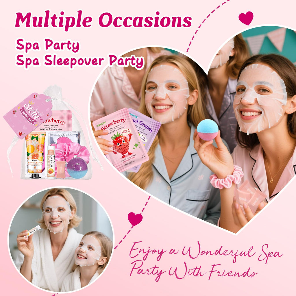KONEUK 80PCS Spa Party Kit for Girls | Sleepover & Spa Birthday Party Essentials