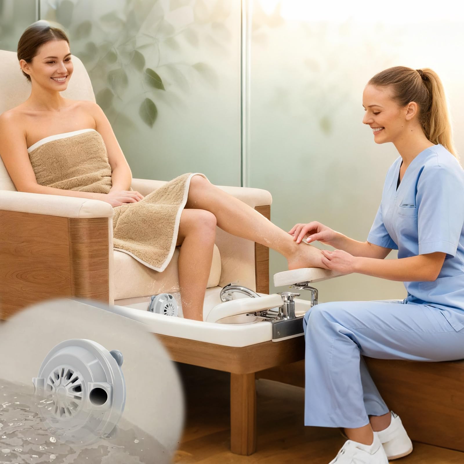 KONOVOLY BF-004 Magnetic Pedicure Jets – Pipeless 4-Pin Jet for LURACO BF-004 Pedicure Spa Tubs (Includes Propeller and Cap, 3 Pack)