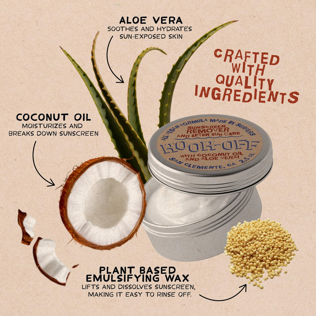 Kook-Off Mineral Sunscreen Remover & After Sun Care | Reef-Safe, Aloe Vera & Coconut Oil