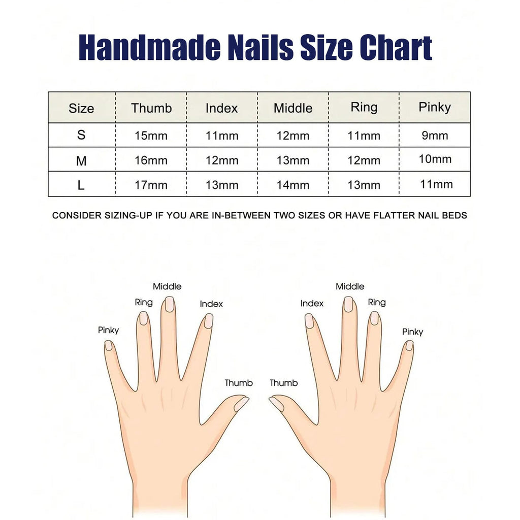 Koopnati Handmade Long Almond Press On Nails – 3D French Tip, At-Home Kit