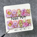 koopnati Handmade Press On Nails – Short Duck with French Tip and 3D Design