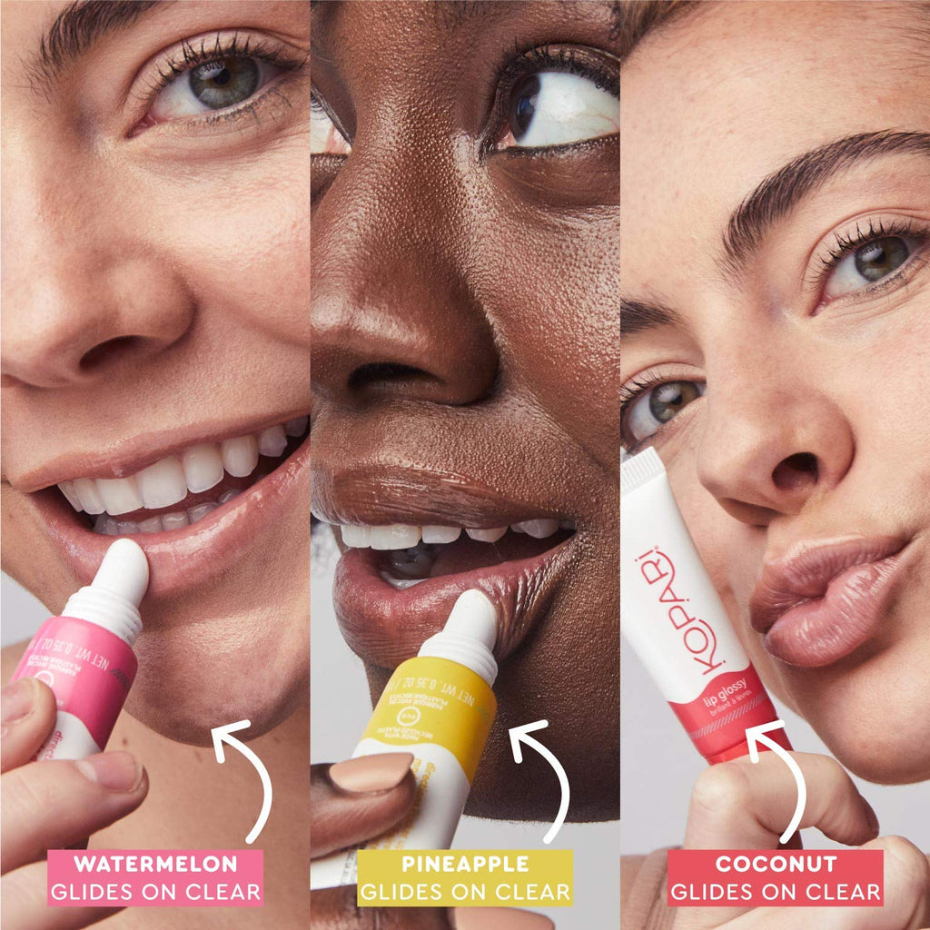 Kopari Coconut Lip Glossy (Pack of 3) – Ultra Hydrating Clear Lip Gloss with Coconut & Vanilla