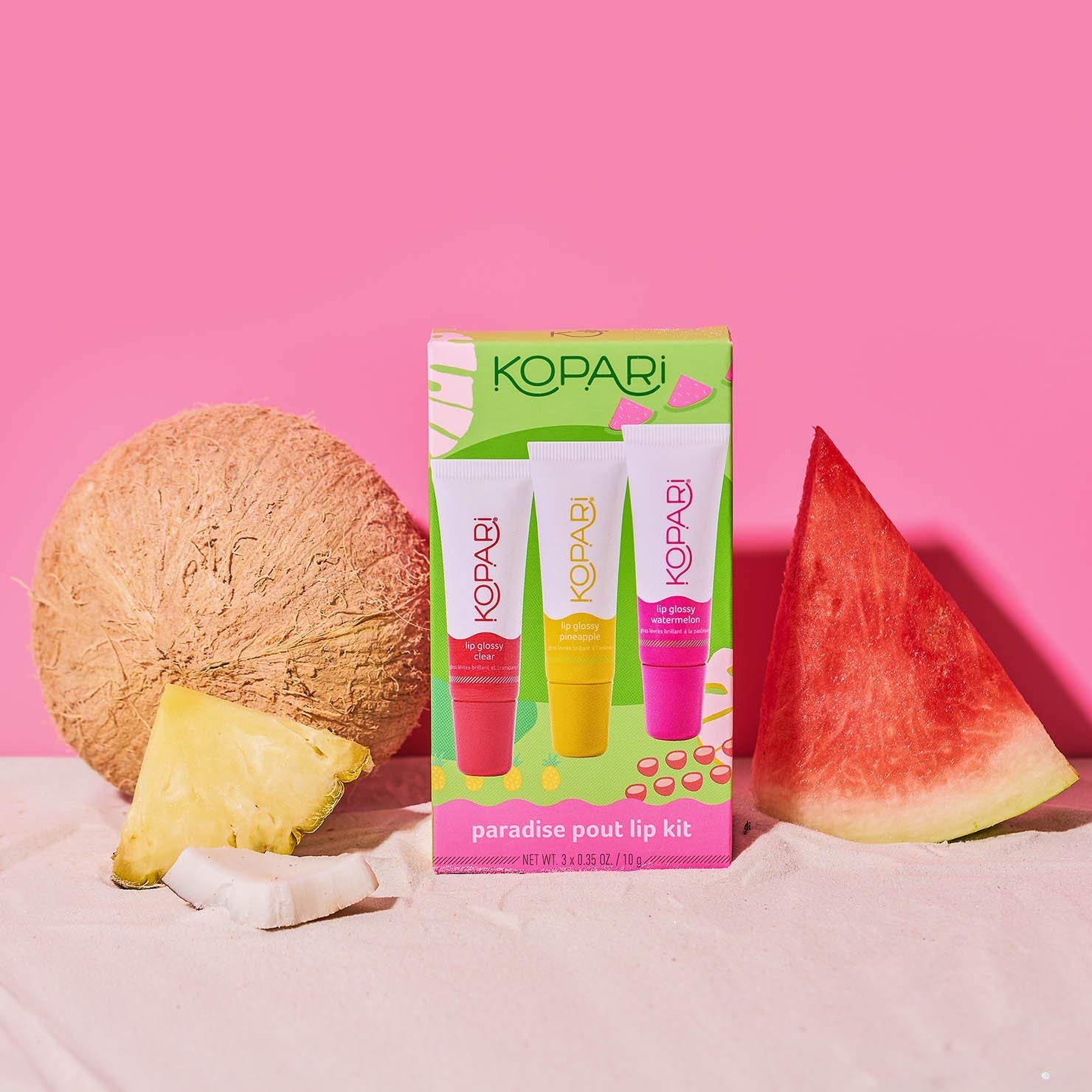 Kopari Coconut Lip Glossy (Pack of 3) – Ultra Hydrating Clear Lip Gloss with Coconut & Vanilla