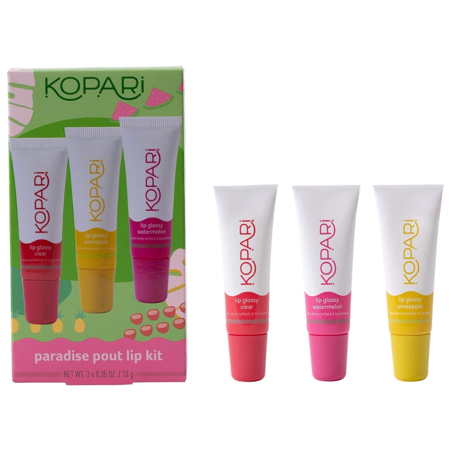 Kopari Coconut Lip Glossy (Pack of 3) – Ultra Hydrating Clear Lip Gloss with Coconut & Vanilla