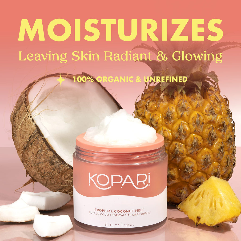 Kopari Organic Tropical Coconut Melt – 100% Unrefined Coconut Oil for Skin, Hair & Body | 5 oz