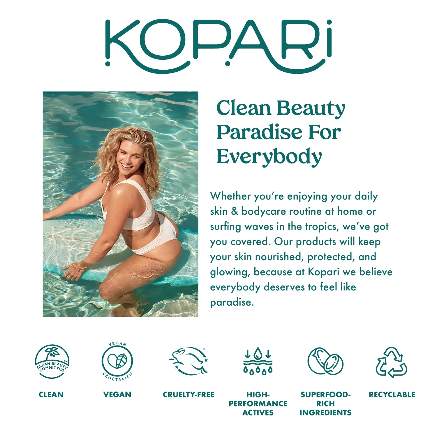 Kopari Aluminum Free Coconut Deodorant – Beach 2 Pack | Plant-Based, No Aluminum